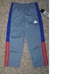 Boys Track Pants Adidas 4 Gray Tricot Athletic Elastic Waist Side Striped